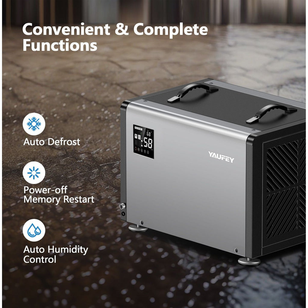Commercial Crawlspace Dehumidifier, 158 Pints Heavy Duty Dehumidifier for Basements & Whole House, Auto Defrost, Continuous Drainage Hose