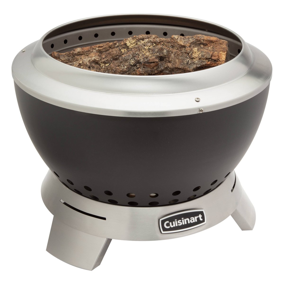 19.5 Cleanburn Round Outdoor Fire Pit Black: Smokeless, Rust-Resistant with Removable Ash Pan