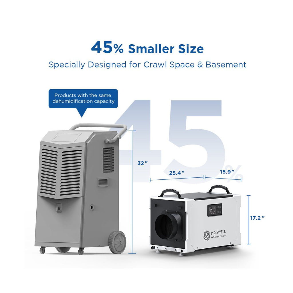 235 Pints Commercial Dehumidifier with Pump for Crawl Space, Basement, Industry Water Damage