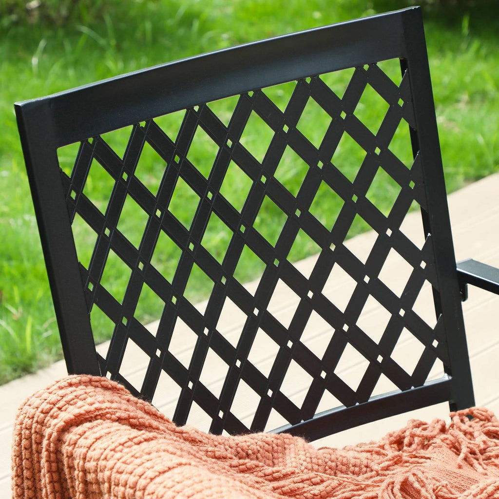 5pc Outdoor Conversation Set with Swivel Chairs & 28 Square Propane Fire Table