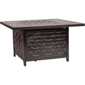 62572 Armstrong Aluminum Convertible Gas Fire Pit Table 55,000 BTU Outdoor Multi-Functional with Fire Bowl Lid, Nylon Cover, Square