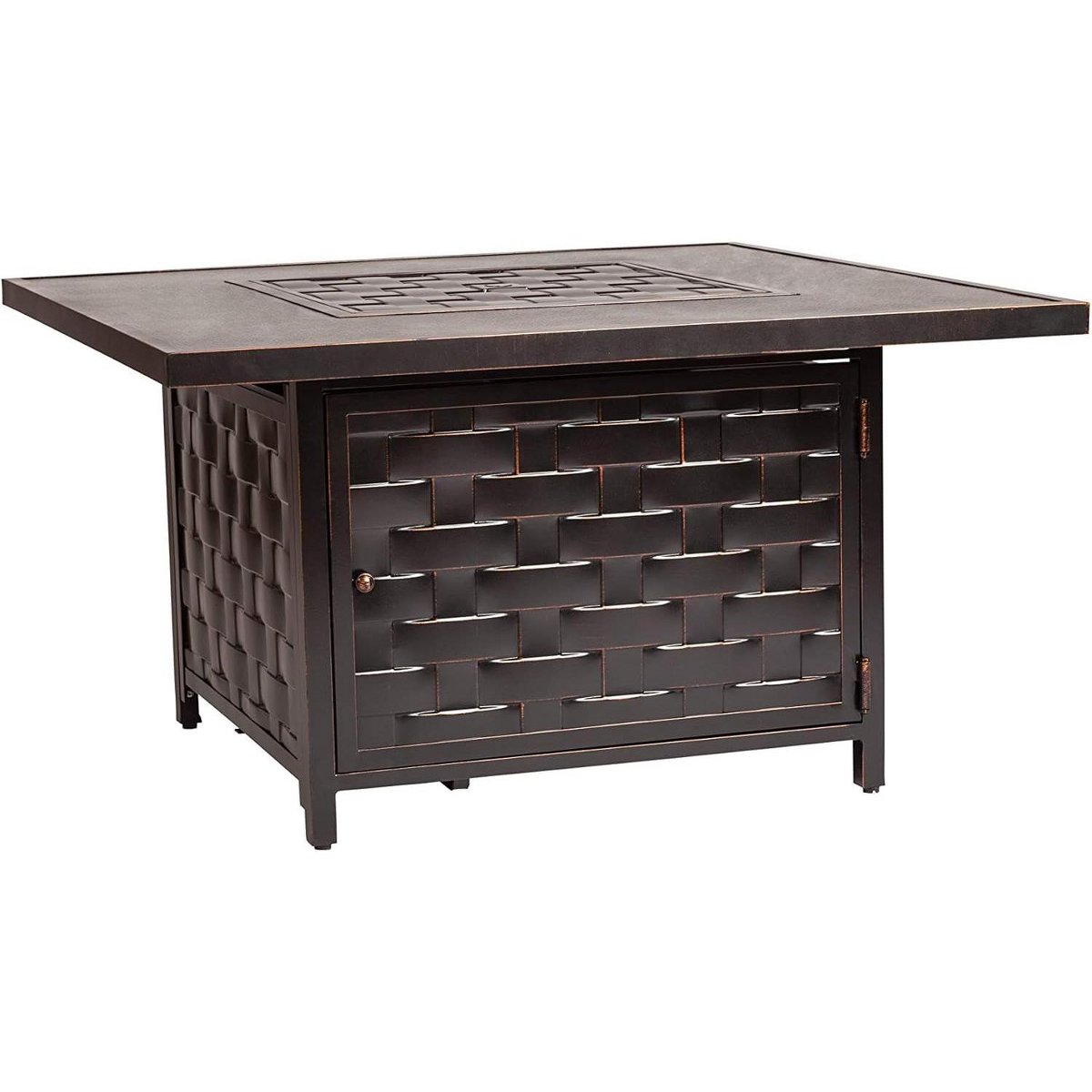 62572 Armstrong Aluminum Convertible Gas Fire Pit Table 55,000 BTU Outdoor Multi-Functional with Fire Bowl Lid, Nylon Cover, Square