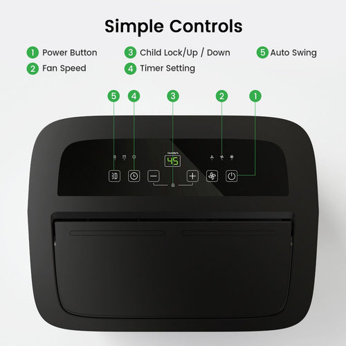 150-pint Energy Star Dehumidifier with Auto-Swing Louvers, Smart Humidity Control, and Full Tank Protection