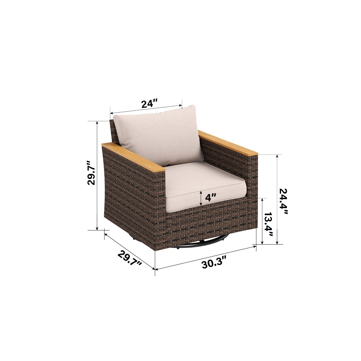 8pc Wicker Outdoor Patio Rattan Sectional Conversation Set with Fire Pit Table and Cushioned Ottoman