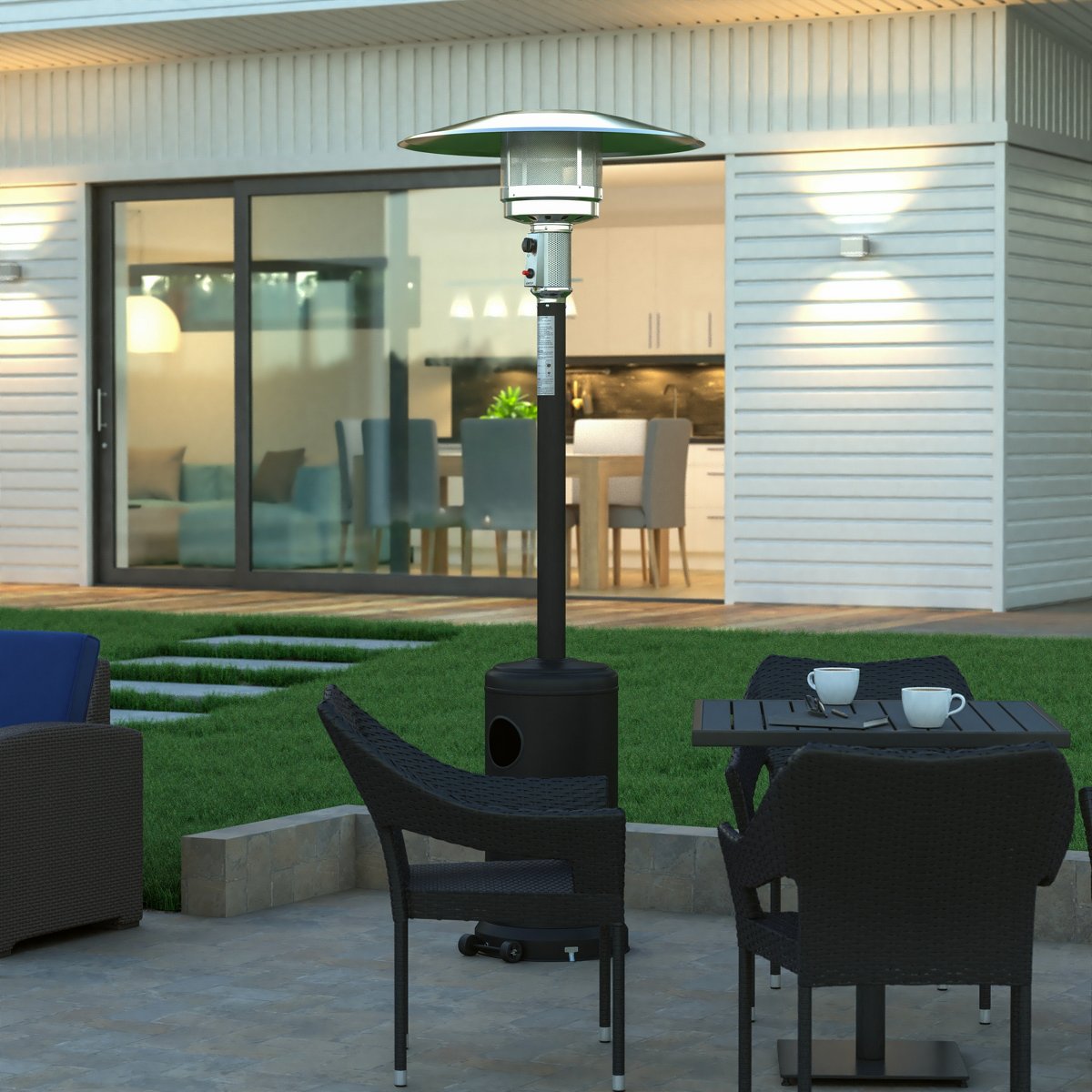 Outdoor Patio Heater 7.5 Feet Round Steel Patio Heater 40,000 BTU's