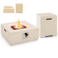 28 Patio Propane Fire Pit Table w/Hideaway Tank Holder Outdoor Gas Fire Table