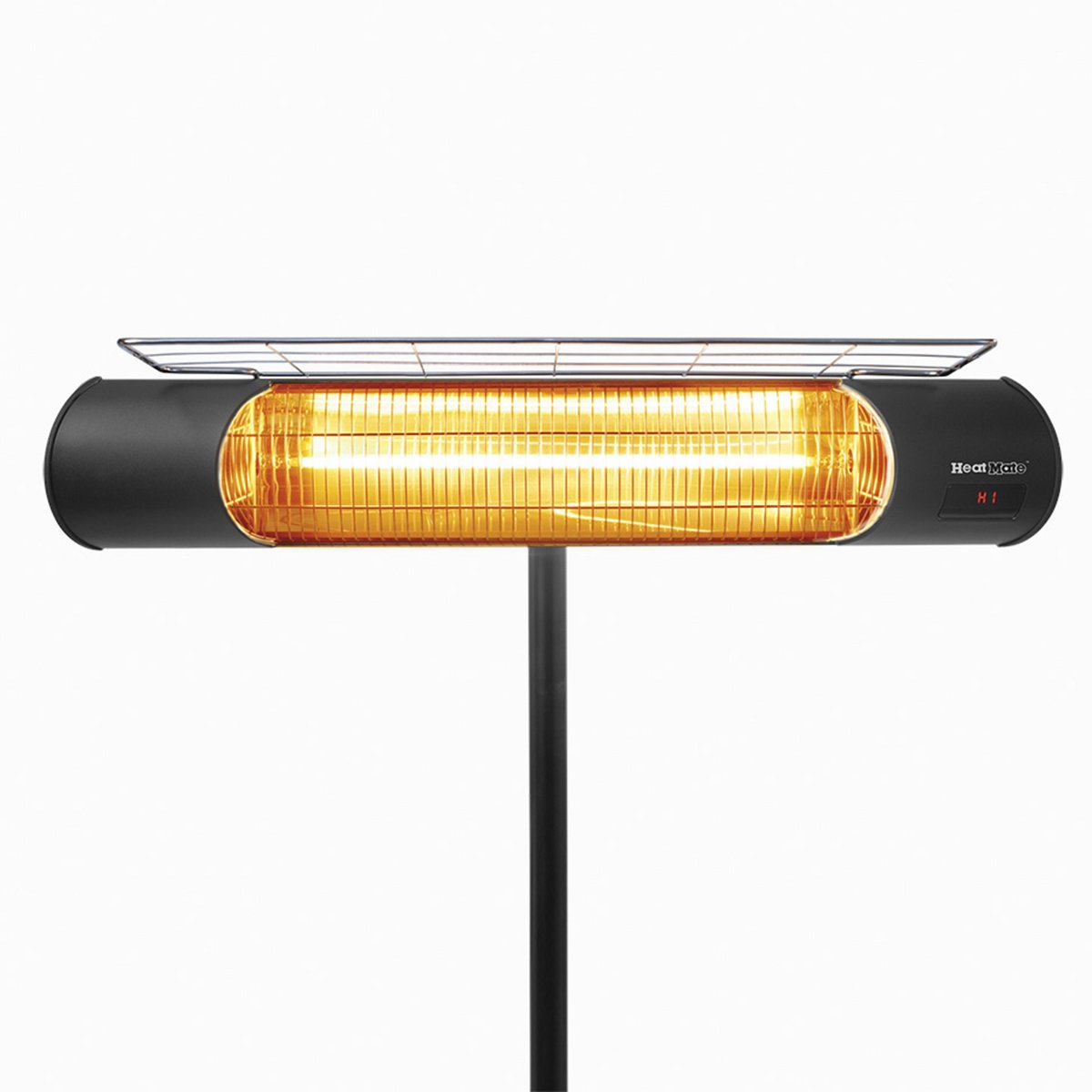 HeatMate Weatherproof Graphite Patio Heater with Stand and Remote, Black