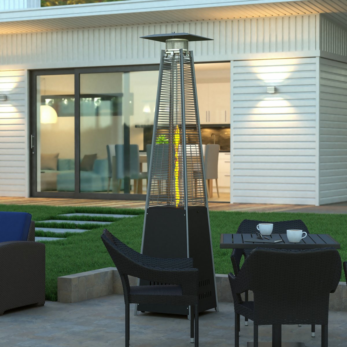 Outdoor Patio Heater 7.5 Feet Round Steel Patio Heater 42,000 BTU's