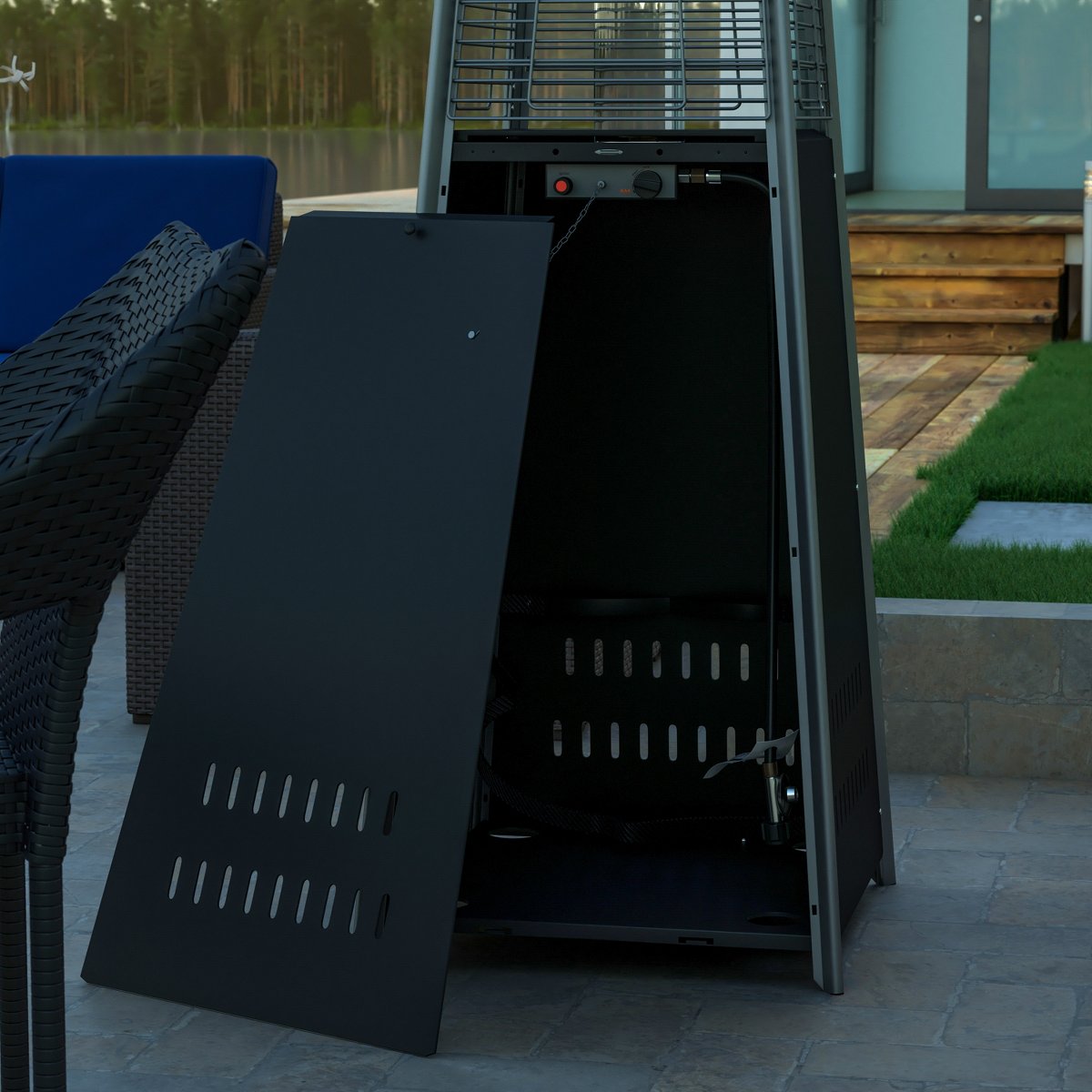 Outdoor Patio Heater 7.5 Feet Round Steel Patio Heater 42,000 BTU's