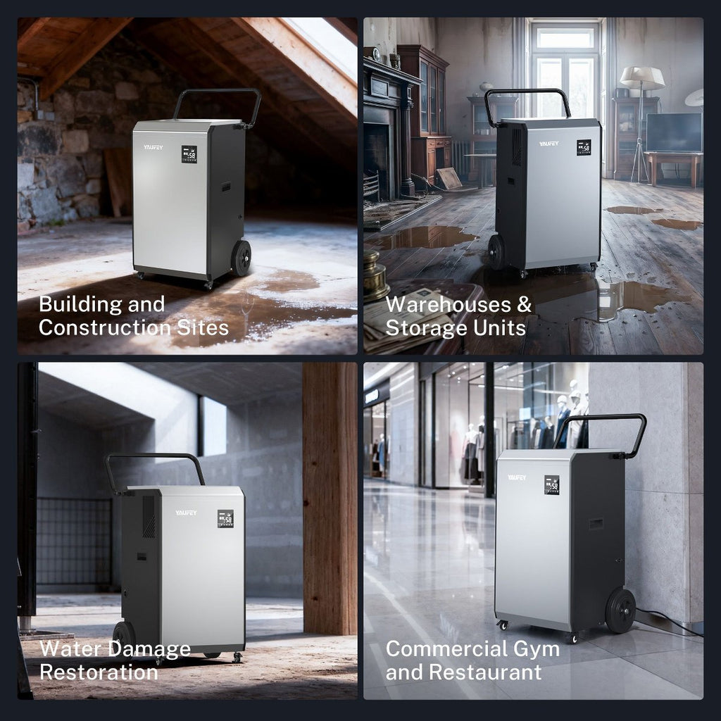 240 pt. 7500 sq.ft. Commercial Dehumidifier in Silver with Pump for Large Space Like Basements, Workshops, Bucketless, Auto Restart