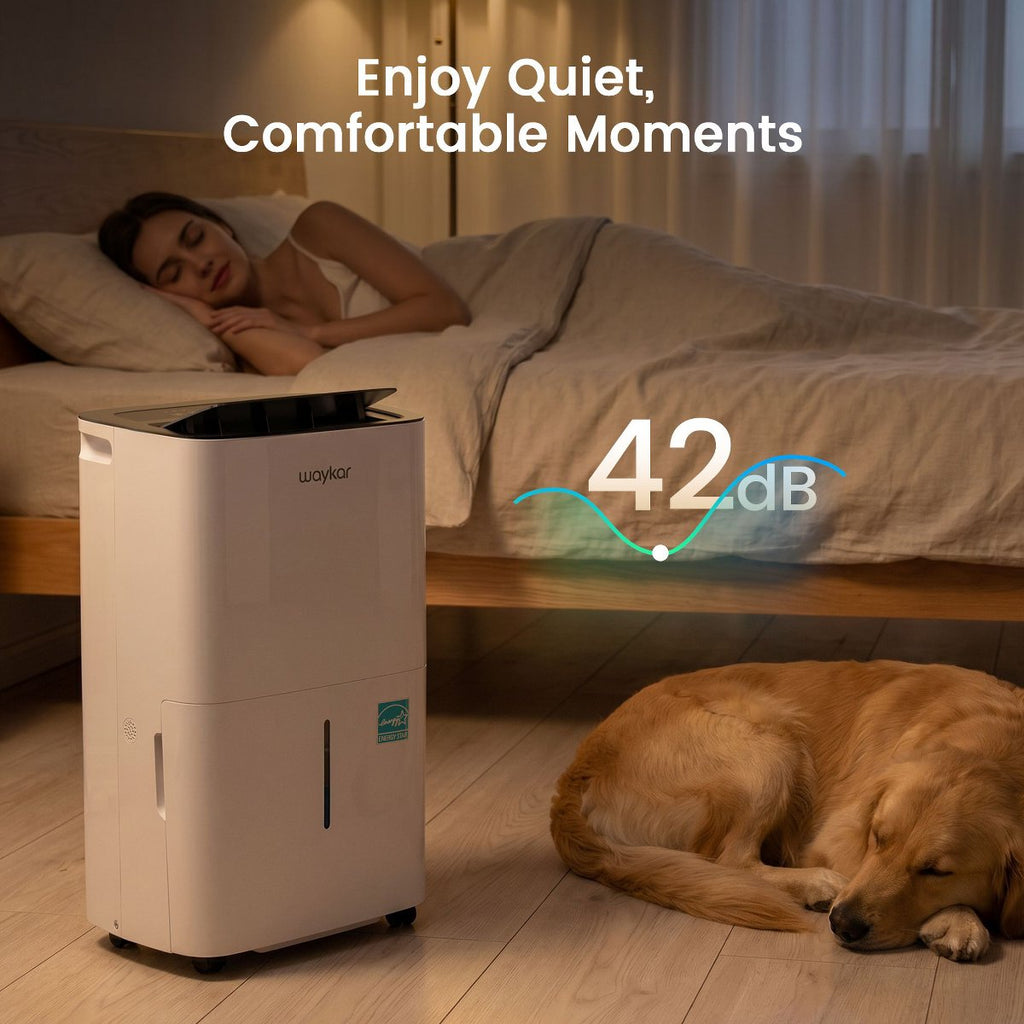 150-pint Energy Star Dehumidifier with Auto-Swing Louvers, Smart Humidity Control, and Full Tank Protection