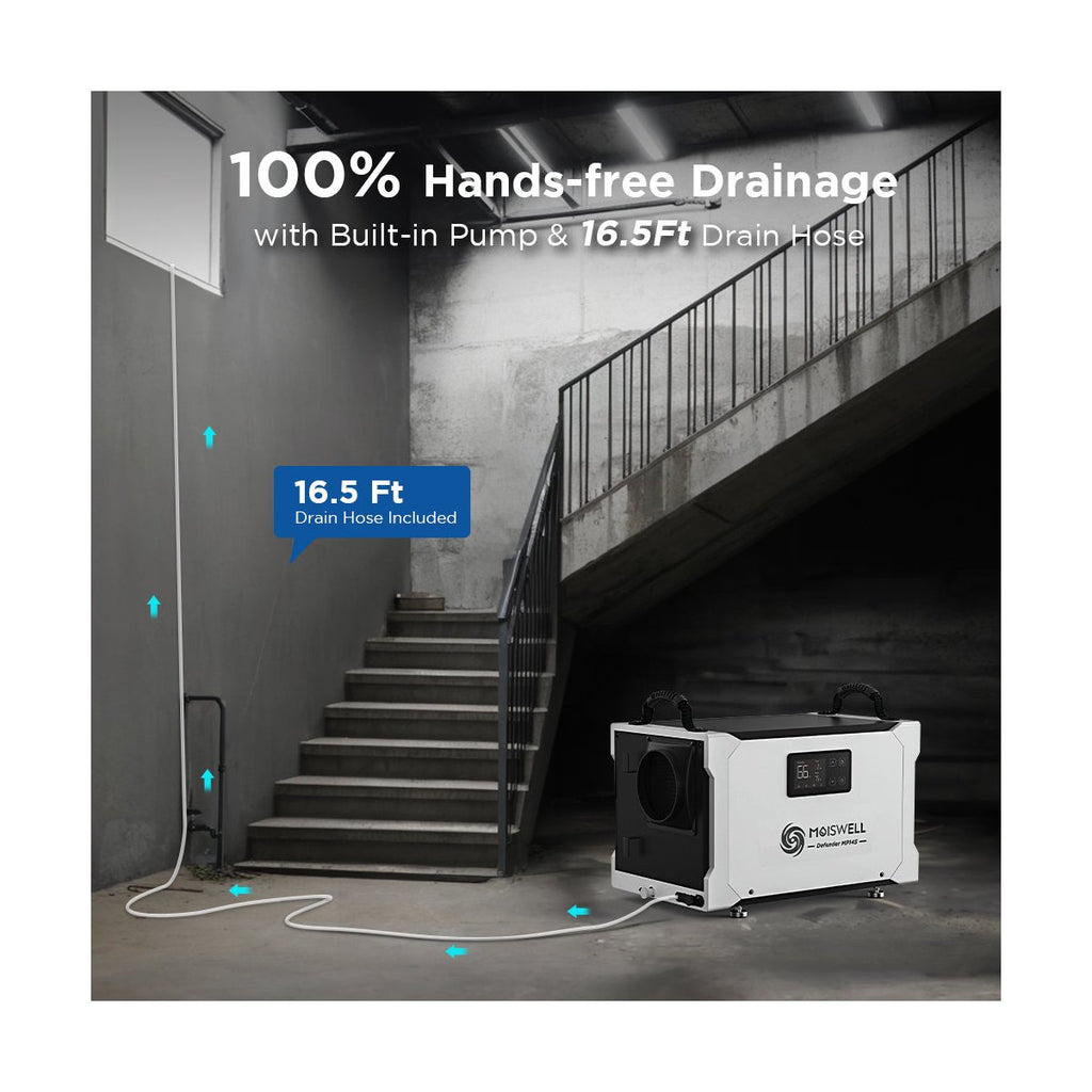 145 Pint Commercial Dehumidifier with Pump – Energy Star Certified for Basements & Crawl Space