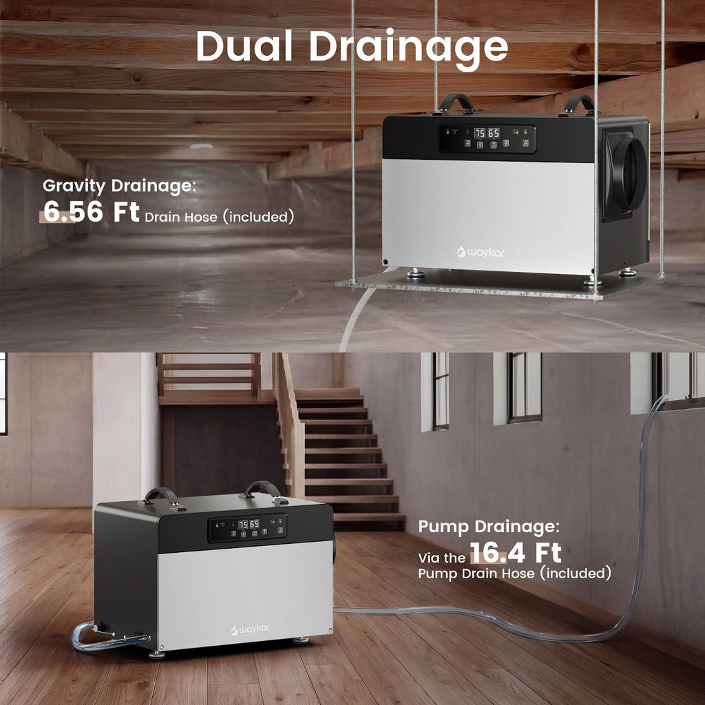 125-Pint Commercial Dehumidifier up to 6500 Sq Ft with Built-in pump & Continuous Drain