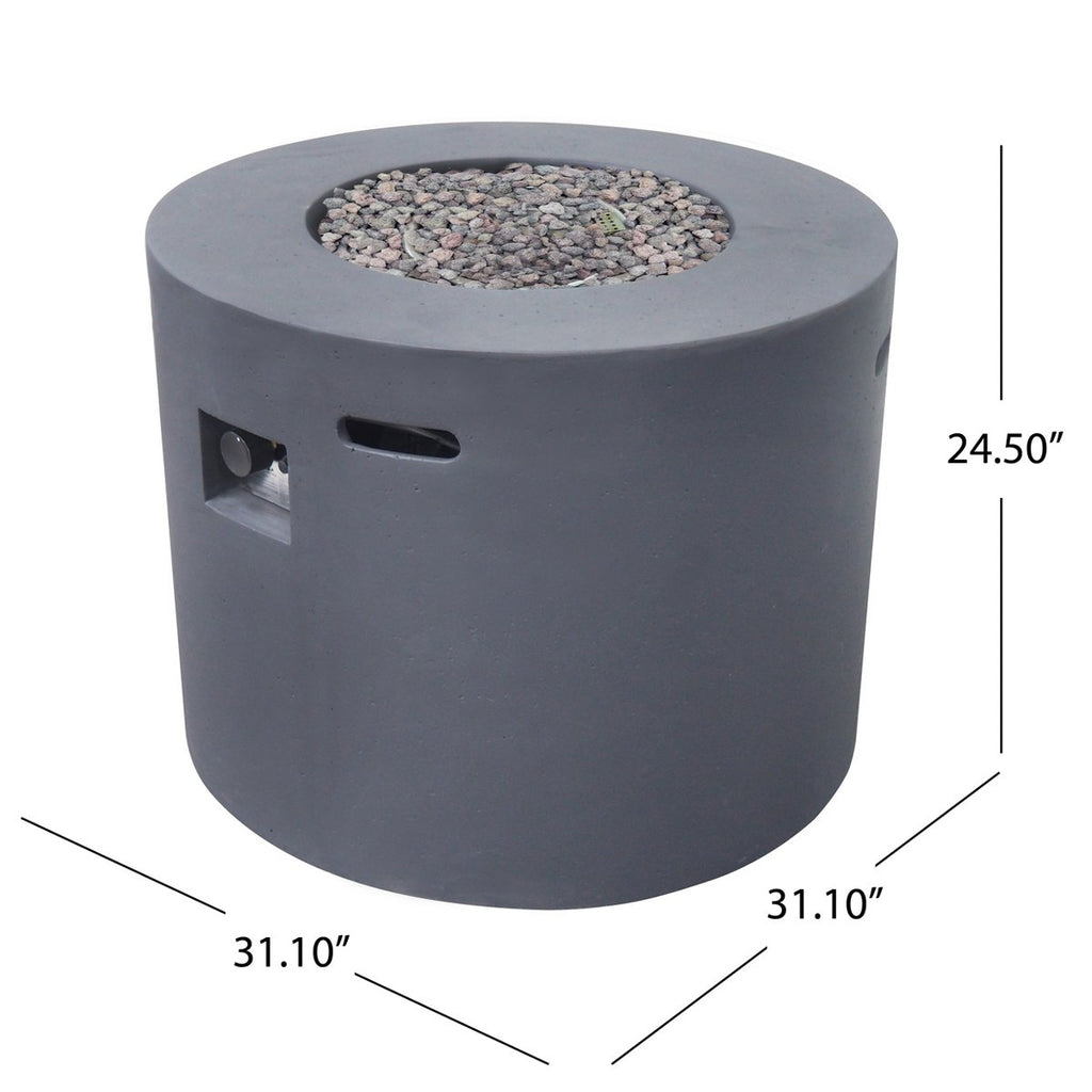 Outdoor 40,000 BTU Lightweight Concrete Circular Fire Pit Table