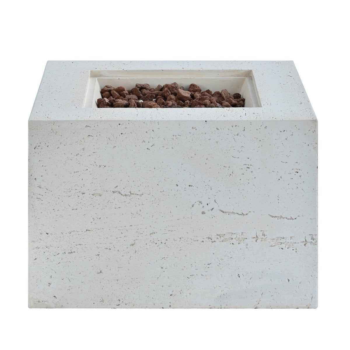 Square Propane Fire Pit Table, 40,000 BTU Outdoor MGO Fireplace with Lava Rocks & Rain Cover