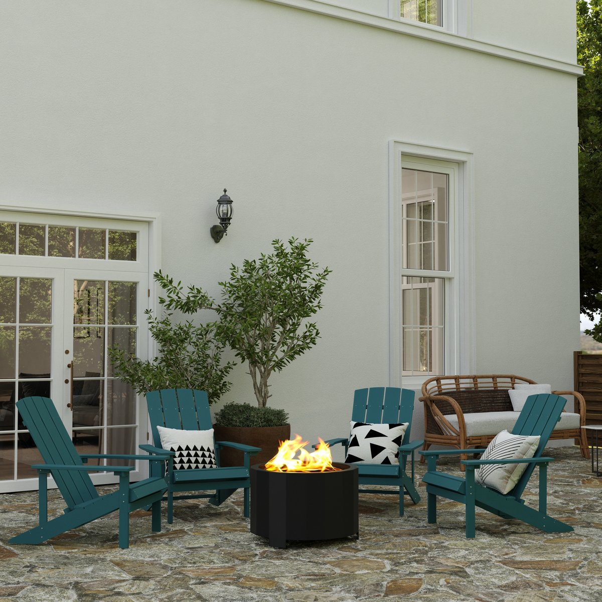 Aries Portable Steel Smokeless Wood Burning Outdoor Firepit with Waterproof Cover