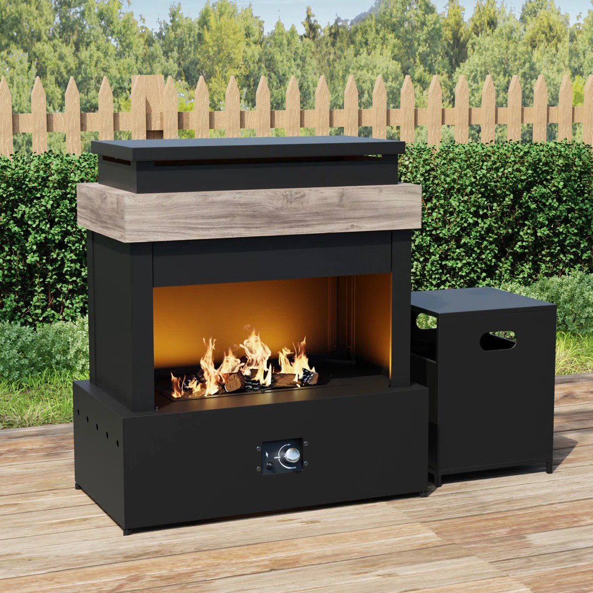 50000-BTU Outdoor Propane Fireplace
