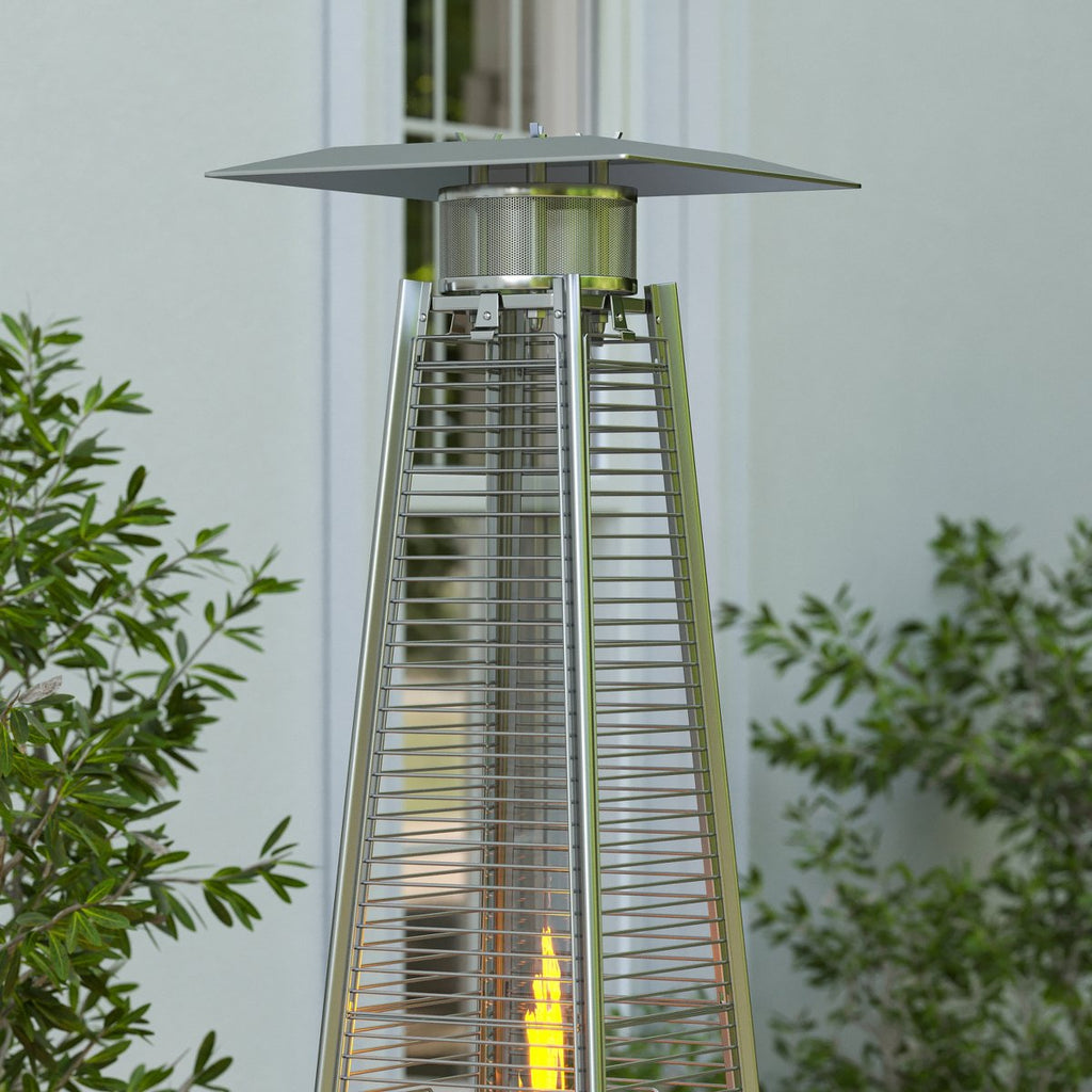 Stainless Steel Pyramid Shape Portable Outdoor Patio Heater 7.5 Feet Tall