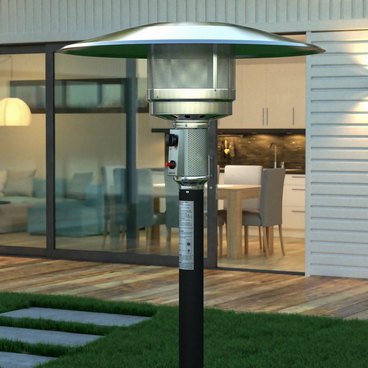Outdoor Patio Heater 7.5 Feet Round Steel Patio Heater 40,000 BTU's