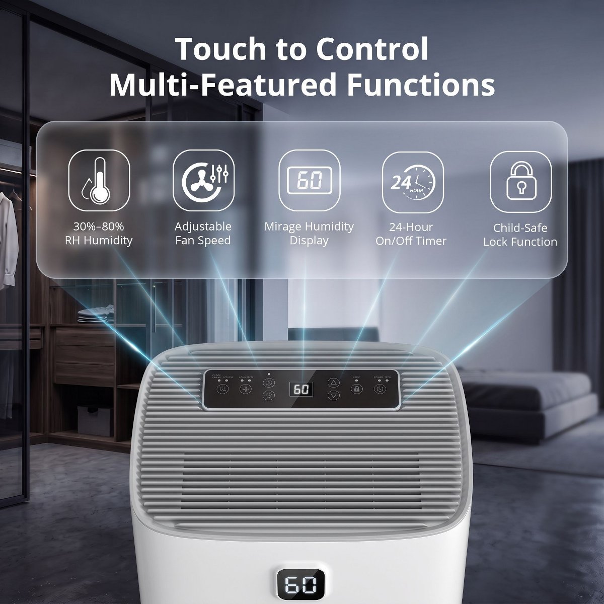 150 Pint Dehumidifier for Basements or Wet Spaces up to 8000 sq ft