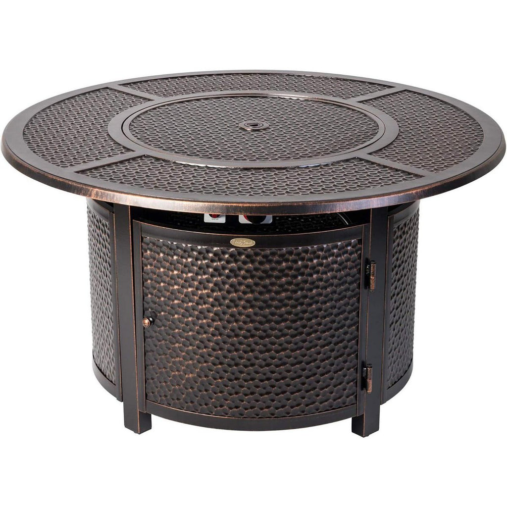 62695 Verona Woven Aluminum Convertible Gas Fire Pit Table 55,000 BTU Multi-Functional Outdoor With Fire Bowl Lid, Nylon Weather Cover