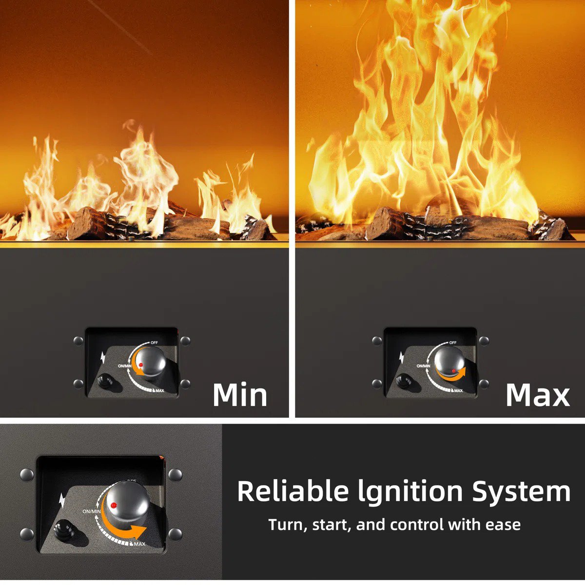 50000-BTU Outdoor Propane Fireplace