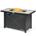 60,000 BTU 42'' Rectangular Propane Gas Fire Pit Heater Outdoor Table W/ Cover