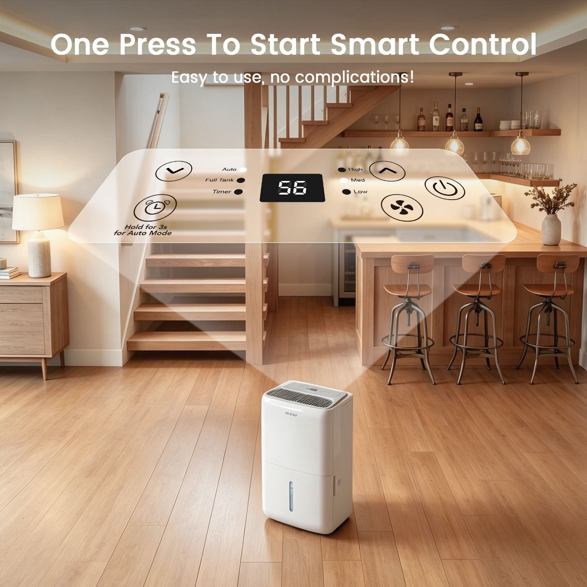 150-Pint ENERGY STAR Home Dehumidifier with Built-in Pump for Basements and Large Spaces up to 7,500 Sq. Ft
