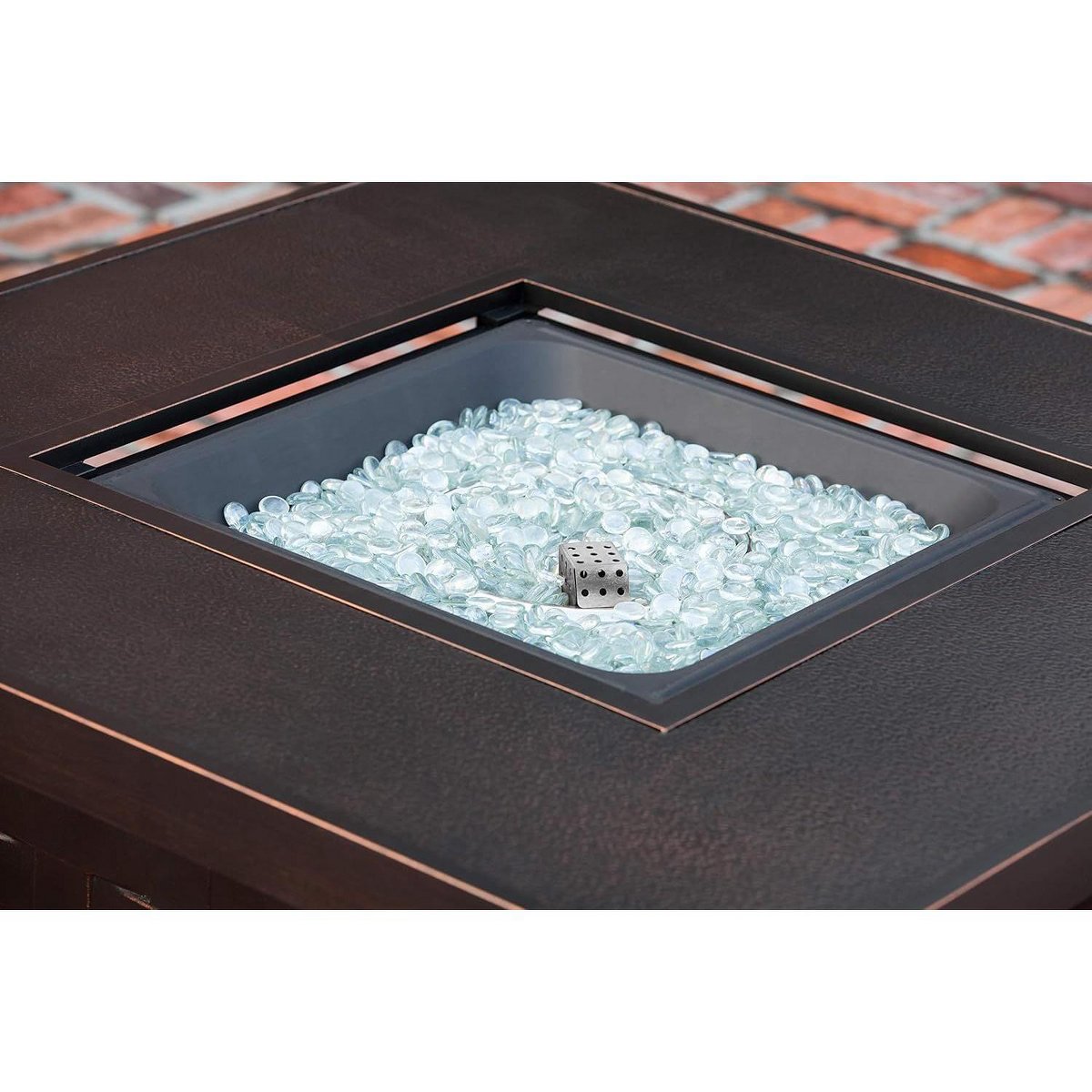 62572 Armstrong Aluminum Convertible Gas Fire Pit Table 55,000 BTU Outdoor Multi-Functional with Fire Bowl Lid, Nylon Cover, Square