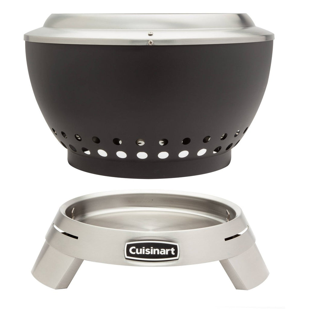 19.5 Cleanburn Round Outdoor Fire Pit Black: Smokeless, Rust-Resistant with Removable Ash Pan