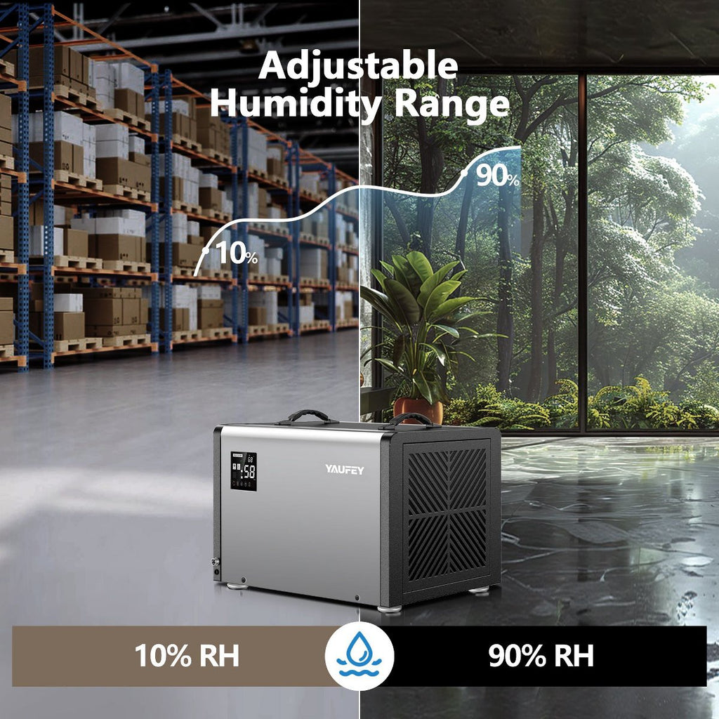 Commercial Crawlspace Dehumidifier, 158 Pints Heavy Duty Dehumidifier for Basements & Whole House, Auto Defrost, Continuous Drainage Hose