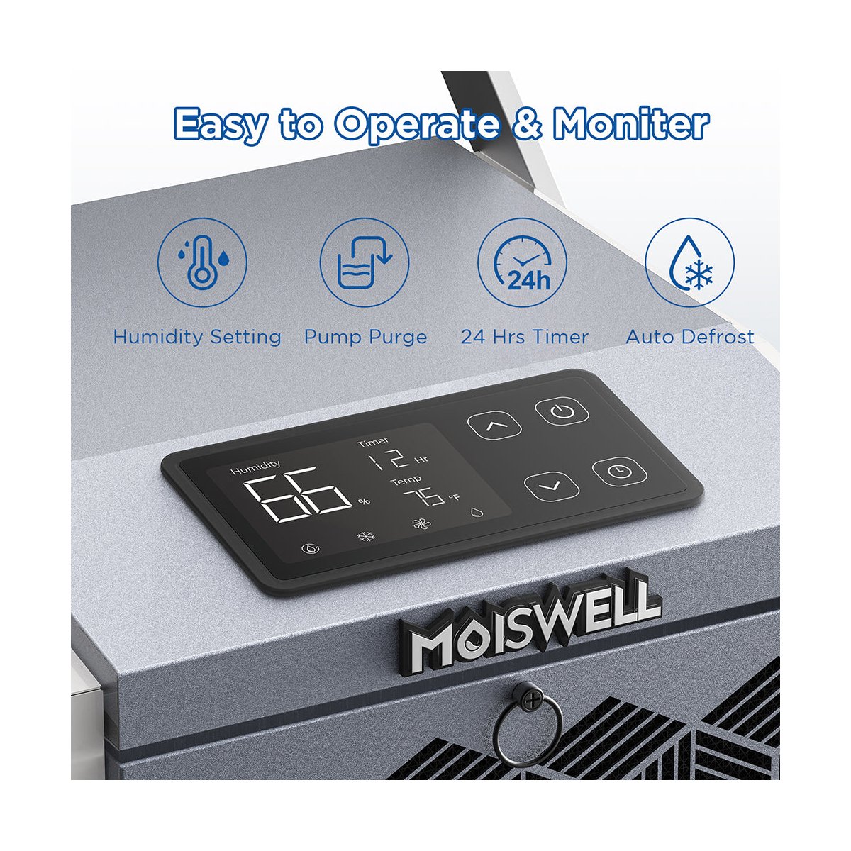 160 Pints Commercial Dehumidifier with Pump Heavy-Duty Moisture Control for Basement Warehouse, Industry Water Damage Unit, Auto Defrost