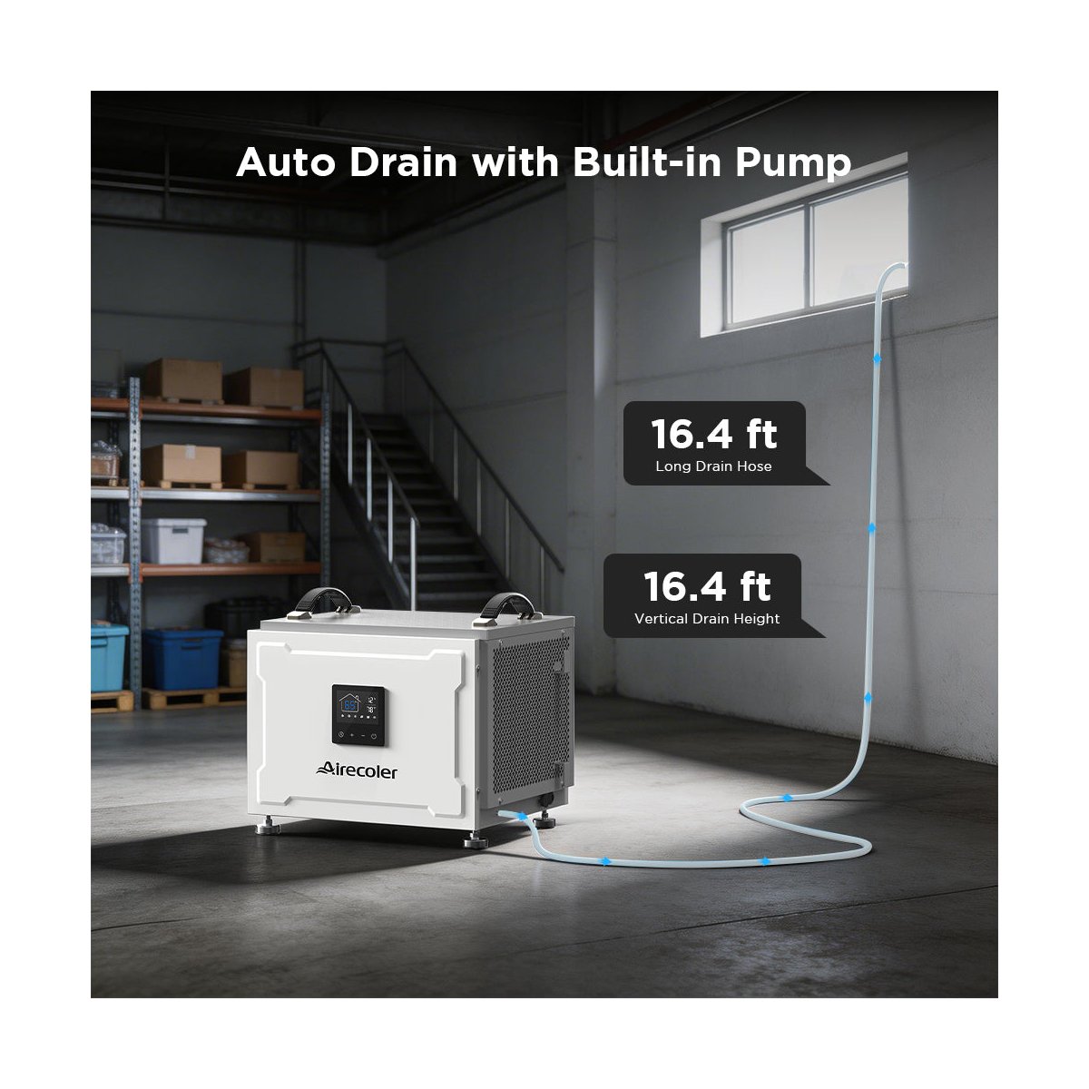 70 Pints Energy Star Commercial Dehumidifier with Pump for Crawlspace & Basement, Built-in Remote Control