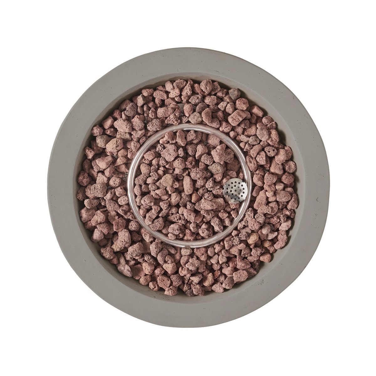 27 Bowl Propane Fire Pit, 40,000 BTU Round Lightweight MGO Concrete Outdoor Fireplace, Light Grey