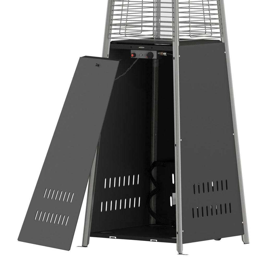 Stainless Steel Pyramid Shape Portable Outdoor Patio Heater 7.5 Feet Tall