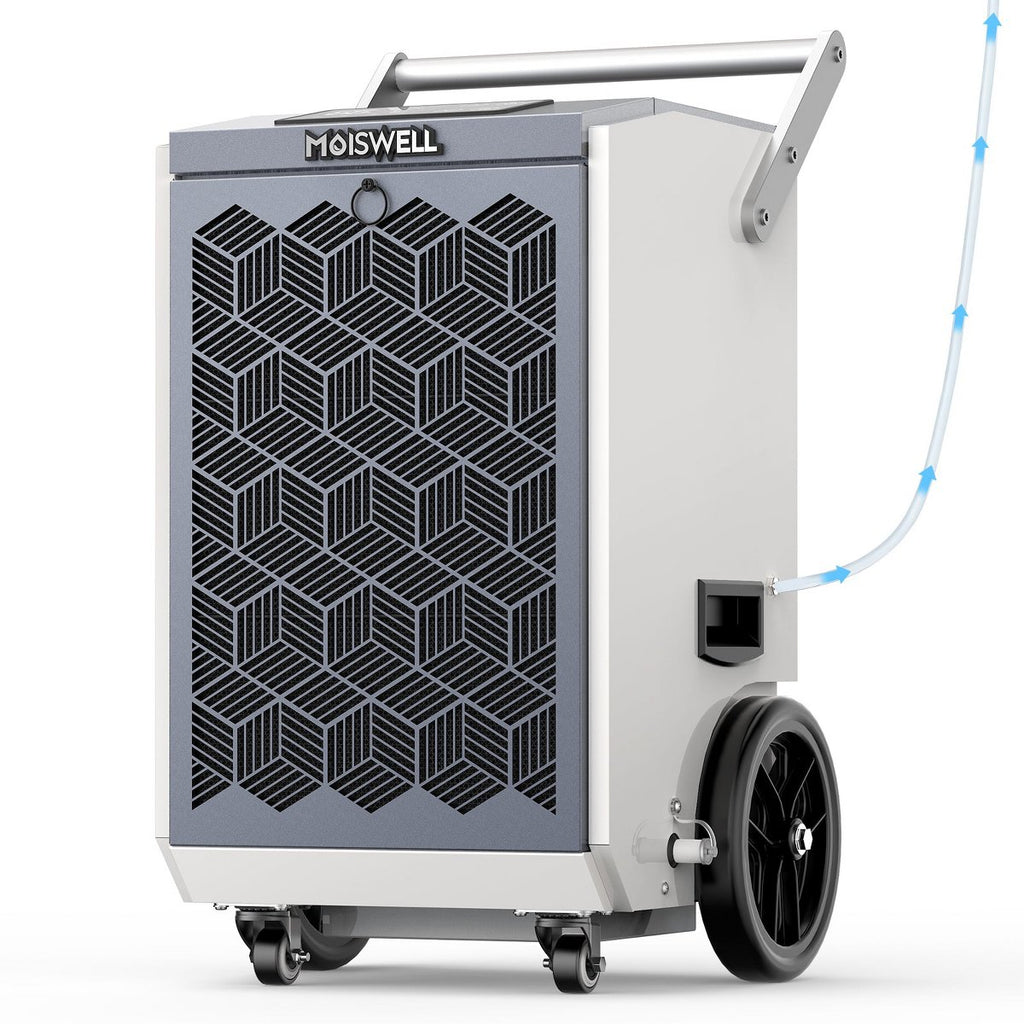 160 Pints Commercial Dehumidifier with Pump Heavy-Duty Moisture Control for Basement Warehouse, Industry Water Damage Unit, Auto Defrost
