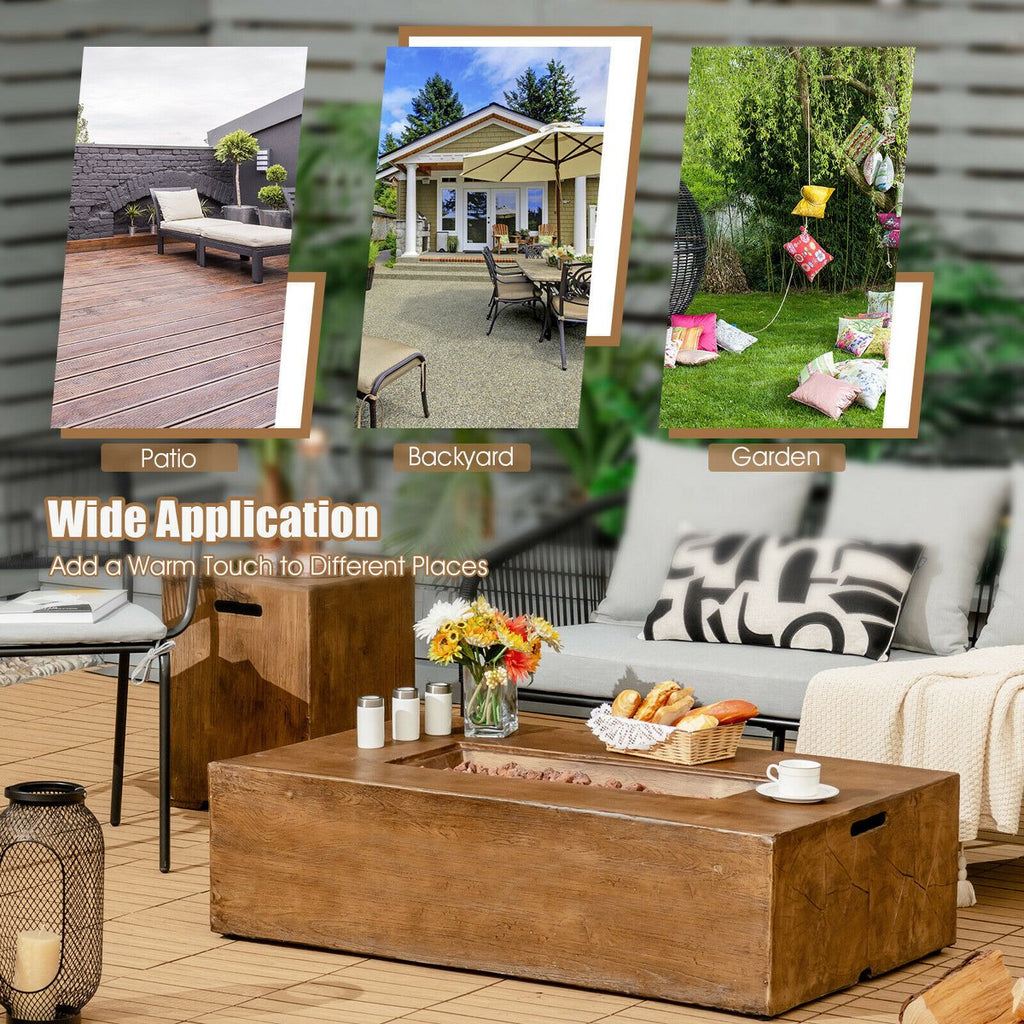 48 x27-inch Outdoor Gas Fire Pit Table 50,000 BTU W/ Lava Rocks & Cover