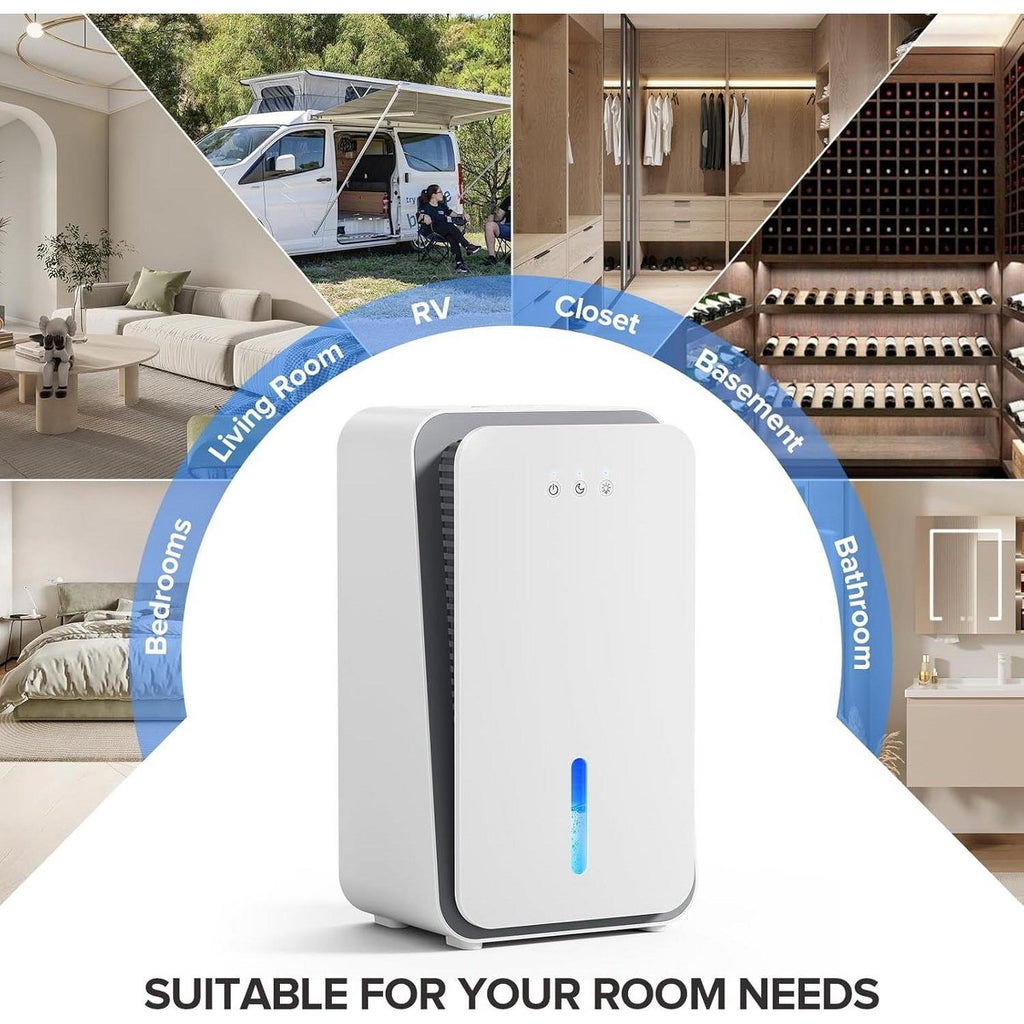 Portable Dehumidifier for Home with 1000 Sq.Ft Dehumidifier with Auto Shut-Off,7-Color Light,Sleep Mode&Timer for Bedroom,Bathroom,Basement
