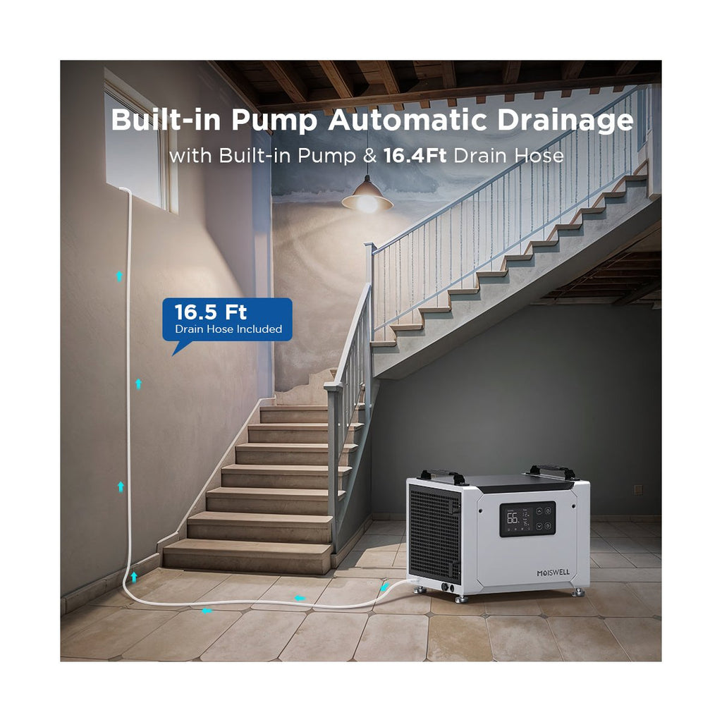 70 Pints Energy Star Certified Commercial Dehumidifier with Pump for Crawlspace