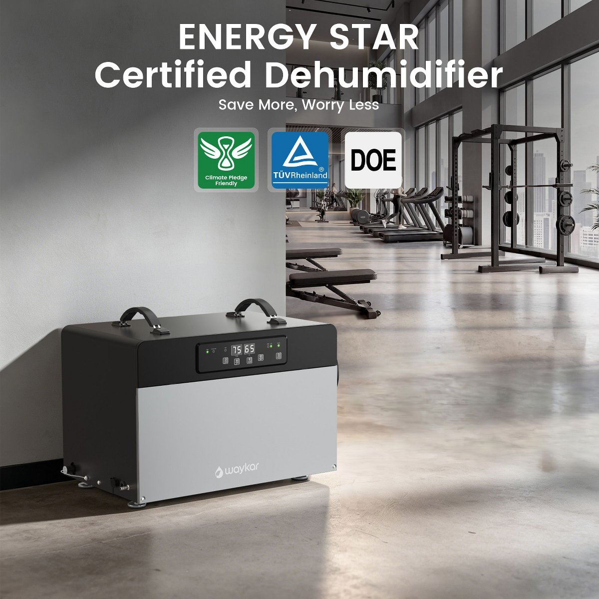 125-Pint Commercial Dehumidifier up to 6500 Sq Ft with Built-in pump & Continuous Drain