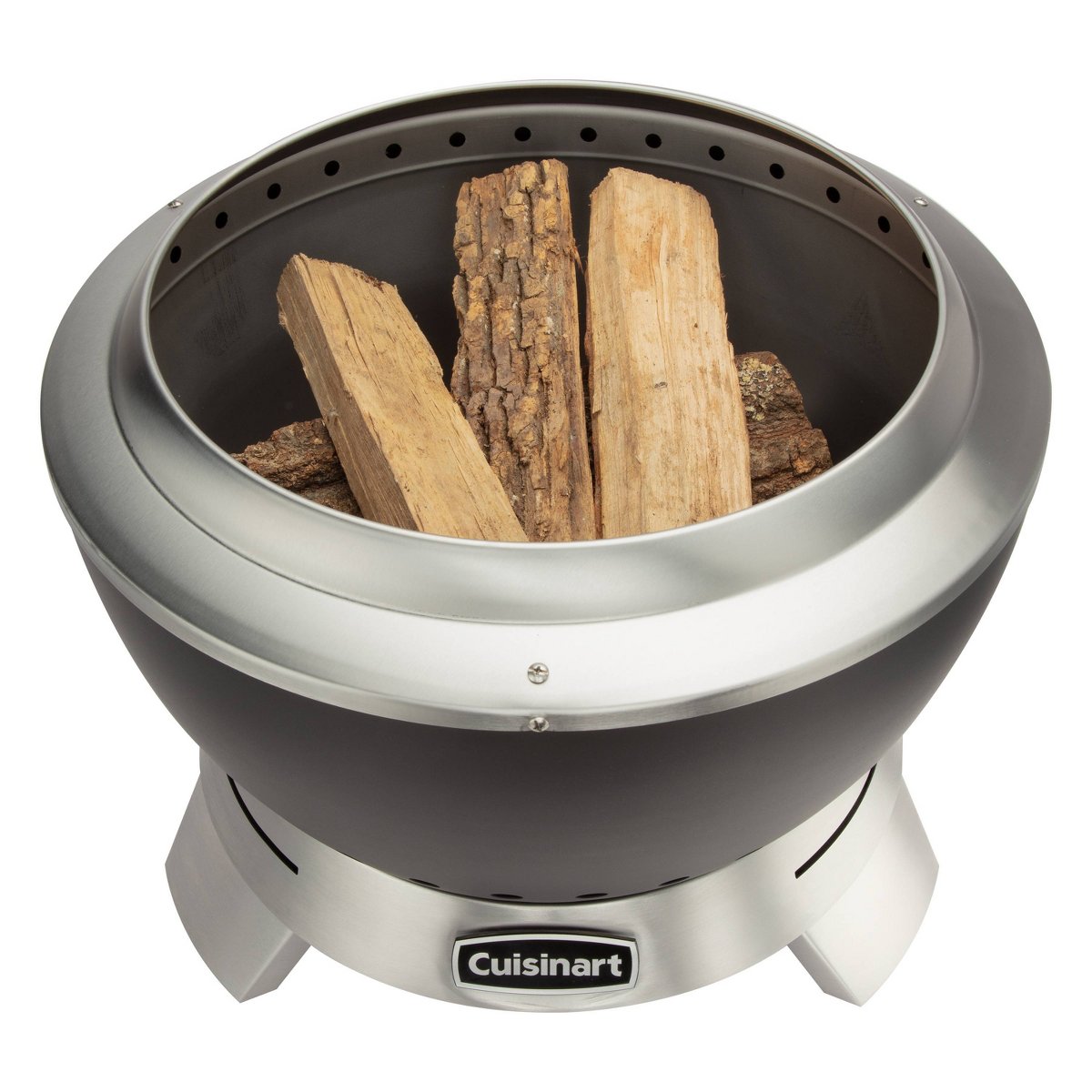 19.5 Cleanburn Round Outdoor Fire Pit Black: Smokeless, Rust-Resistant with Removable Ash Pan