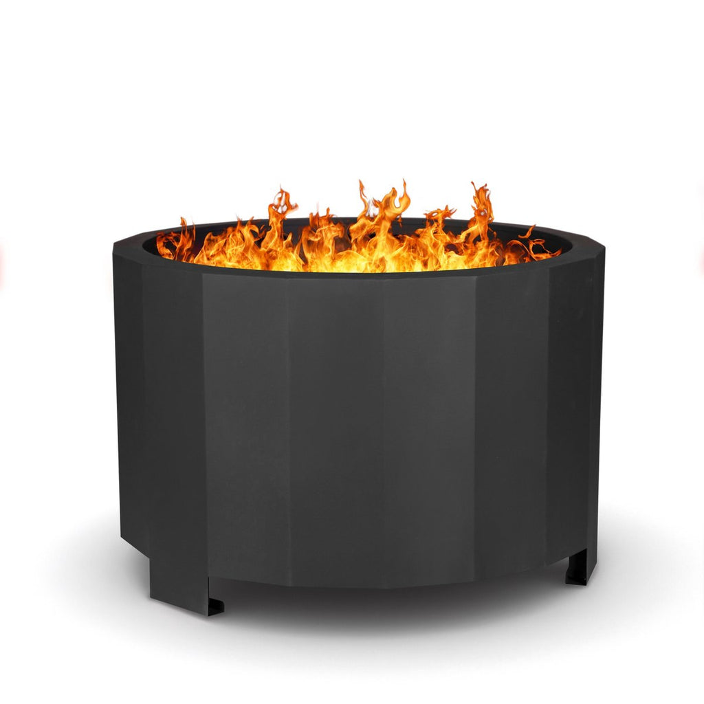Titus Commercial Grade 27 inch Smokeless Outdoor Firepit, Natural Wood Burning Portable Fire Pit With Waterproof Cover