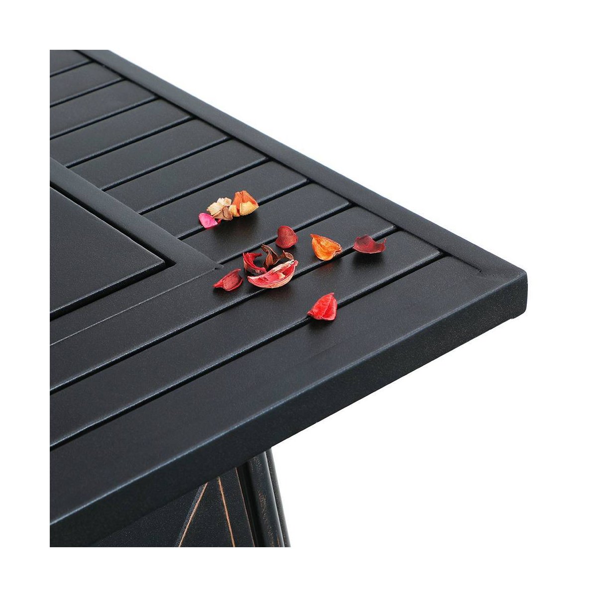 5pc Outdoor Conversation Set with Swivel Chairs & 28 Square Propane Fire Table