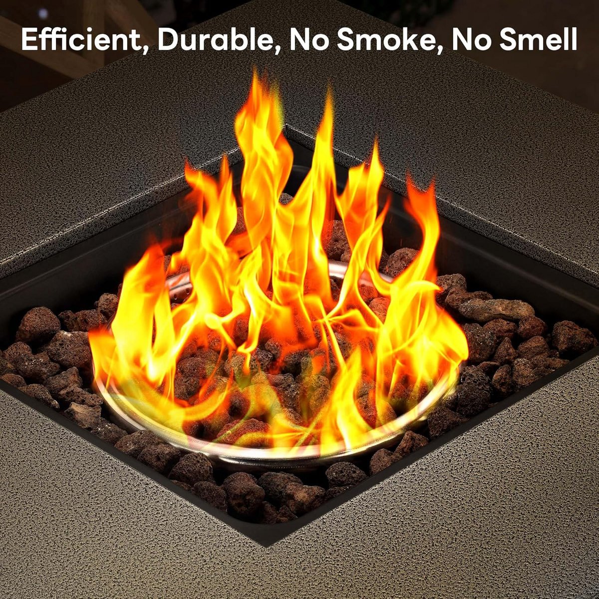 28 Inch Propane Fire Pit, 3-in-1 Multi-Use Outdoor Fire Pit Table, 50,000 BTU Steel Gas Fire Pit with Lid & Lava Rock, Add Warmth and Ambience