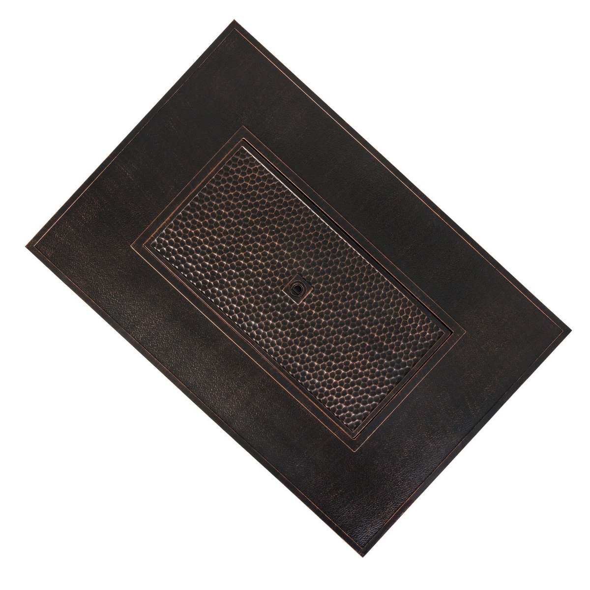 48” Weyland Hammered Aluminum Gas Fire Pit 55,000 BTU Multi-Functional Protective Cover and Clear Fire Glass Rectangle