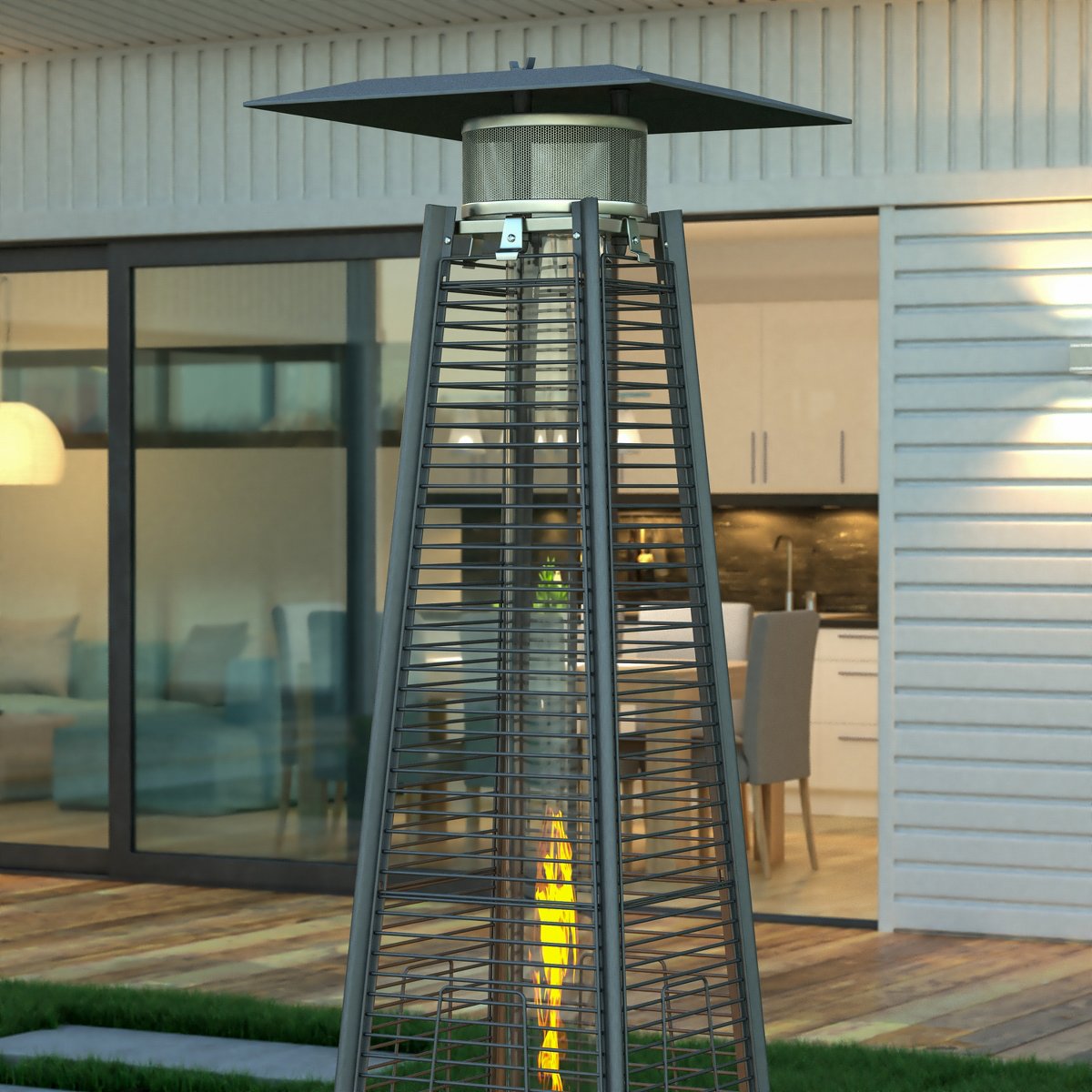 Outdoor Patio Heater 7.5 Feet Round Steel Patio Heater 42,000 BTU's