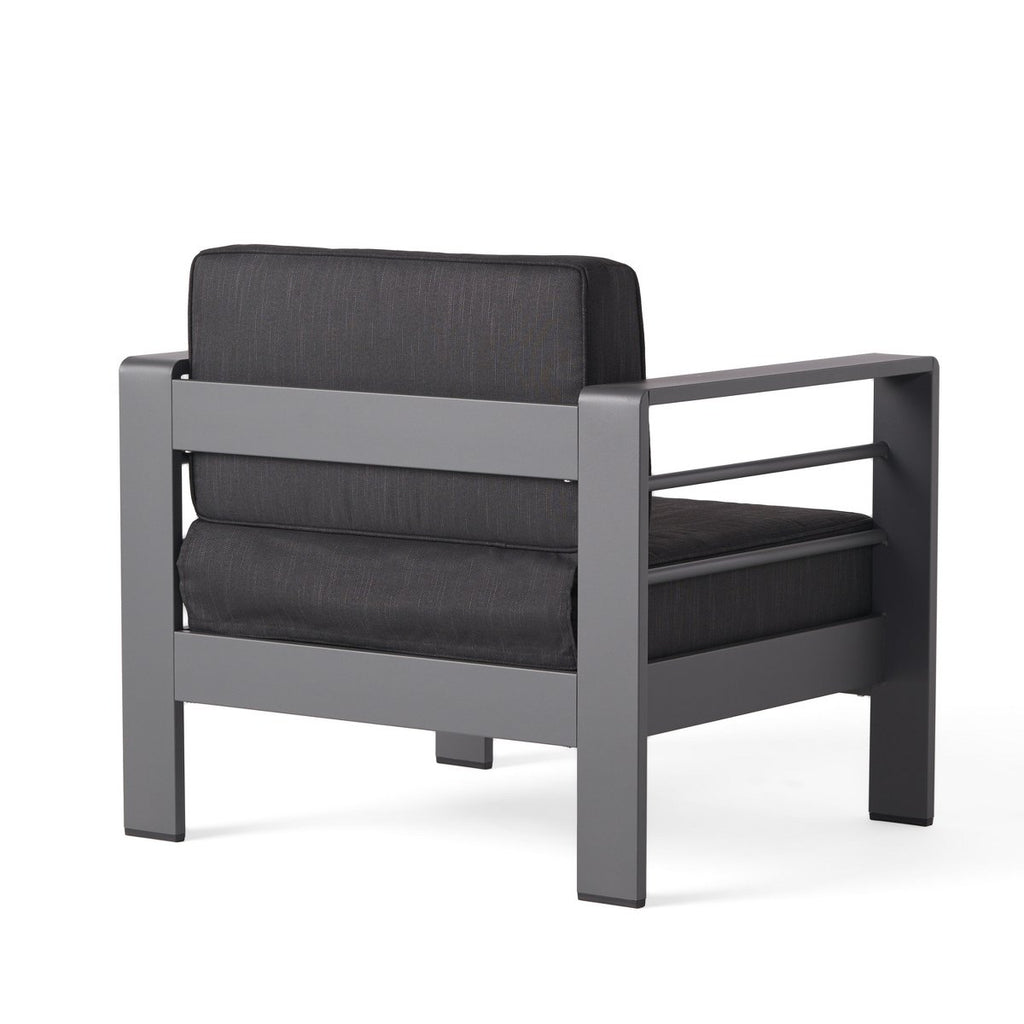 Cape Coral Outdoor Aluminum 7 Seater Sofa Chat Set with Fire Pit