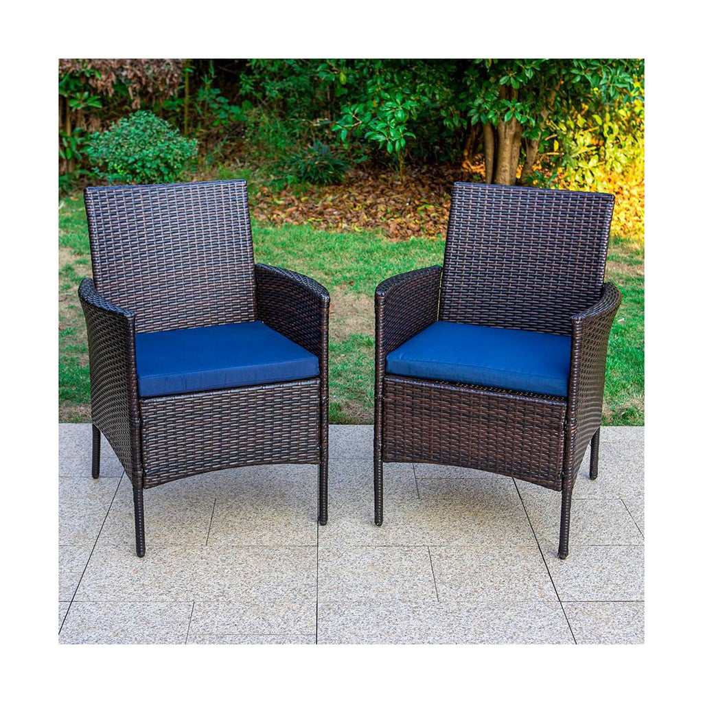 5pc Patio Set with Wicker Chairs & 28 Propane Gas Fire Pit Table