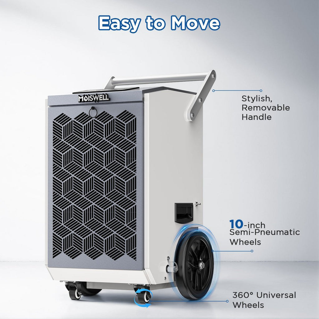 160 Pints Commercial Dehumidifier with Pump Heavy-Duty Moisture Control for Basement Warehouse, Industry Water Damage Unit, Auto Defrost