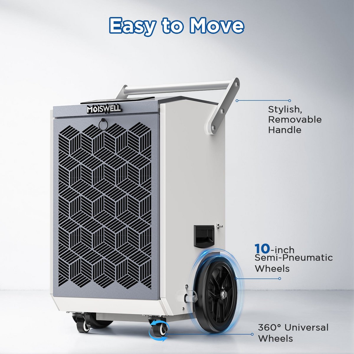 160 Pints Commercial Dehumidifier with Pump Heavy-Duty Moisture Control for Basement Warehouse, Industry Water Damage Unit, Auto Defrost
